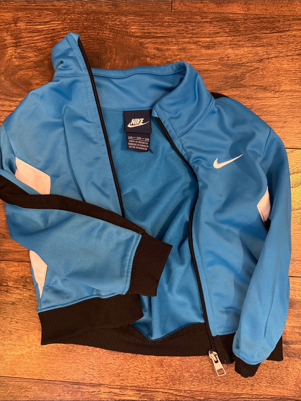 Nike Blue and Black Kids' Zip-Up Track Jacket